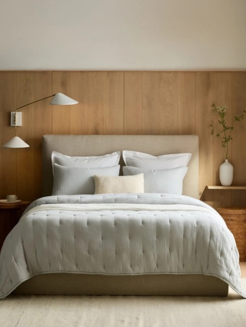 Quince Organic Airy Gauze Dream Quilt Set Mist Queen